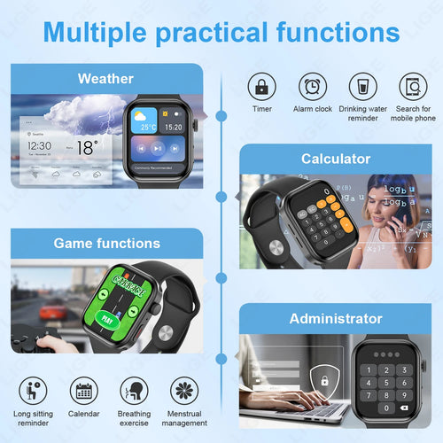 LIGE New Heart Rate Health Smartwatch Men Women