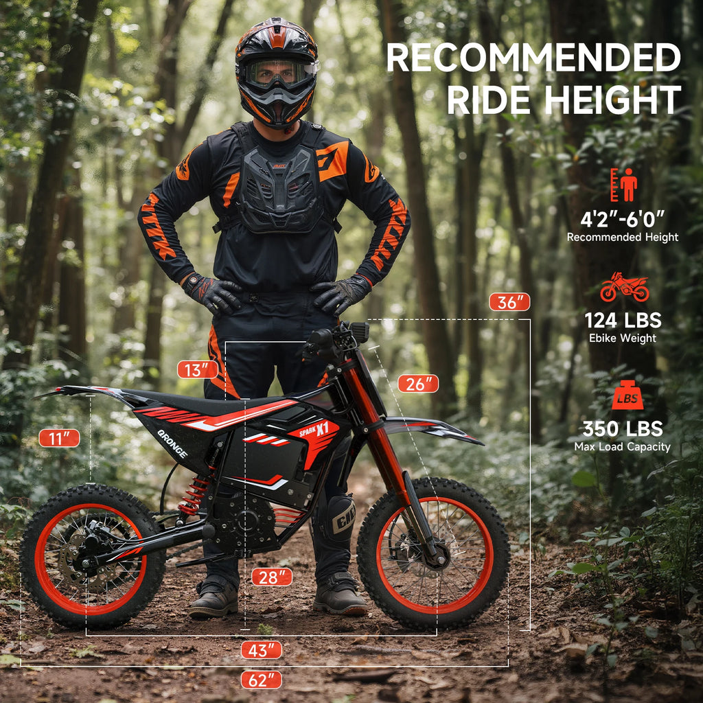 QRONGE X1 Spark Electric Dirt Bike for Teens Adults  E-Bike