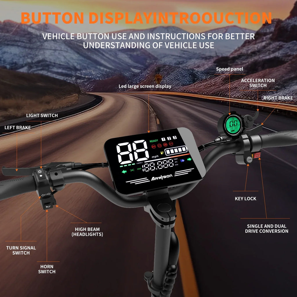 Arwibon 5600W Adult Electric Scooter Dual Motor