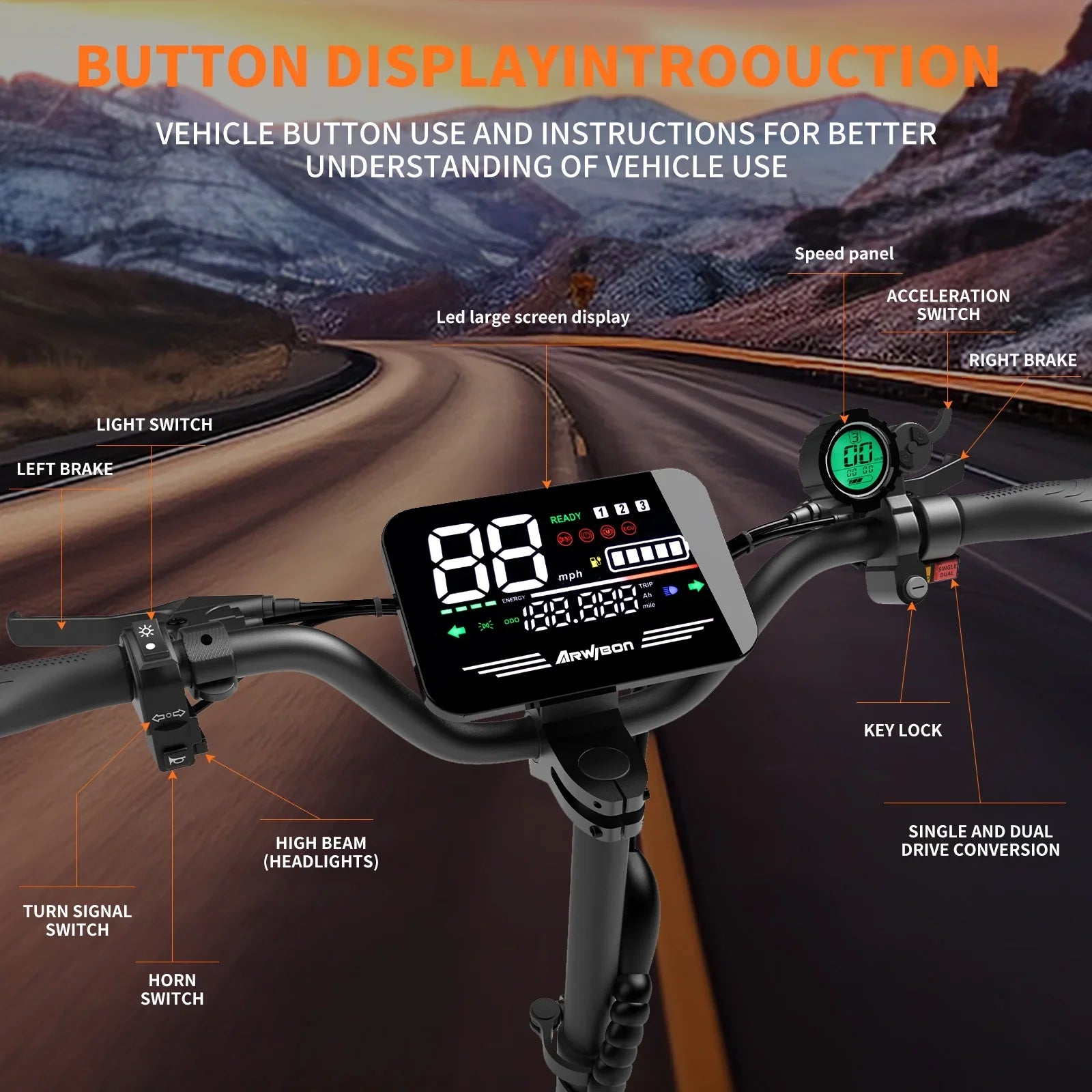 Arwibon 5600W Adult Electric Scooter Dual Motor